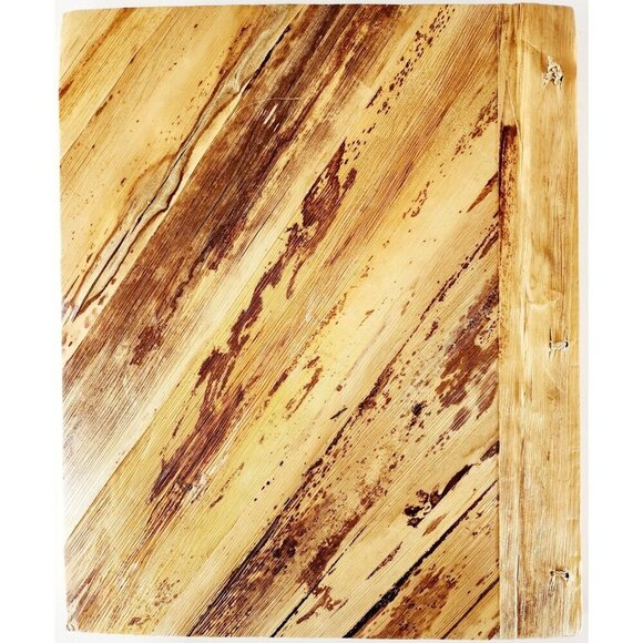 1970s Carnival Cruise Handmade Photo Album Real Dried Leaves Wood Cover GstRm - Picture 5 of 5